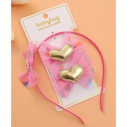 Babyhug Hair Accessories Combo Set with Heart & Bow Applique Free Size   -  Multicolor