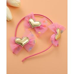 Babyhug Hair Accessories Combo Set with Heart & Bow Applique Free Size   -  Multicolor
