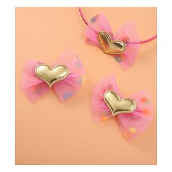 Babyhug Hair Accessories Combo Set with Heart & Bow Applique Free Size   -  Multicolor