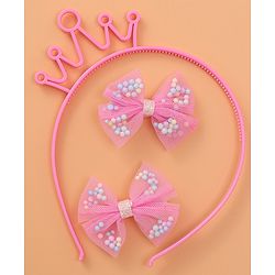 Babyhug Hair Accessories Combo Set with Crown Applique Free Size   -  Multicolor