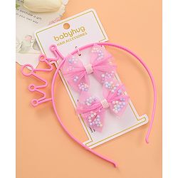 Babyhug Hair Accessories Combo Set with Crown Applique Free Size   -  Multicolor