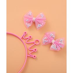 Babyhug Hair Accessories Combo Set with Crown Applique Free Size   -  Multicolor