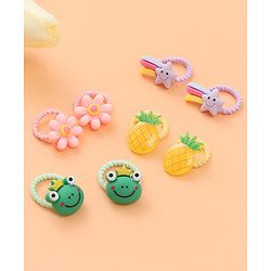 Babyhug Rubber Bands Sets  with Floral Applique Free Size - Multicolor