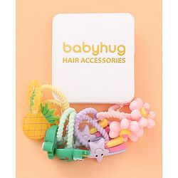 Babyhug Rubber Bands Sets  with Floral Applique Free Size - Multicolor