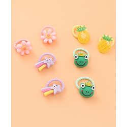 Babyhug Rubber Bands Sets  with Floral Applique Free Size - Multicolor