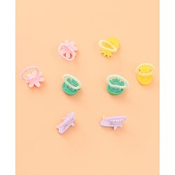 Babyhug Rubber Bands Sets  with Floral Applique Free Size - Multicolor