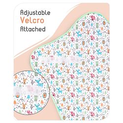 Babyhug Premium Cotton Snug Pod Baby Wrap Animal Print- White & Green