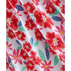 Babyhug Cotton Jersey Knit Sleeveless Frock Floral Print - White