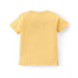 Babyhug Cotton Knit  Half Sleeves T-Shirt  with Turtle Graphics - Yellow
