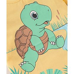 Babyhug Cotton Knit  Half Sleeves T-Shirt  with Turtle Graphics - Yellow