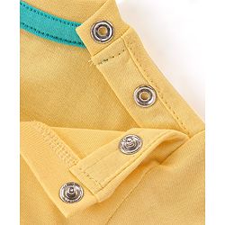 Babyhug Cotton Knit  Half Sleeves T-Shirt  with Turtle Graphics - Yellow