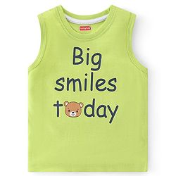 Babyhug 100% Cotton Knit Sleeveless T-Shirt Stripes & Bear Graphics Pack Of 3 - Multicolor