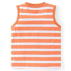 Babyhug 100% Cotton Knit Sleeveless T-Shirt Stripes & Bear Graphics Pack Of 3 - Multicolor