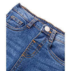 Babyhug Denim  Full Length with Stretch  Washed Jeans  - Medium Blue