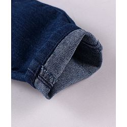 Babyhug Full Length Solid Color Denim Jeans With Stretch - Dark Blue
