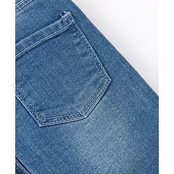 Babyhug Full Length Solid Color Denim Jeans With Stretch - Dark Blue
