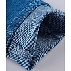 Babyhug Full Length Solid Color Denim Jeans With Stretch - Dark Blue