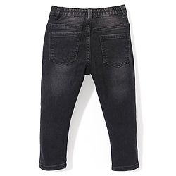 Babyhug Full Length Solid Color Denim Jeans With Stretch - Dark Blue