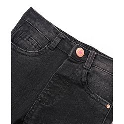 Babyhug Full Length Solid Color Denim Jeans With Stretch - Dark Blue