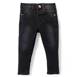 Babyhug Full Length Solid Color Denim Jeans With Stretch - Dark Blue