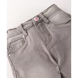 Babyhug Full Length Solid Color Denim Jeans With Stretch - Dark Blue