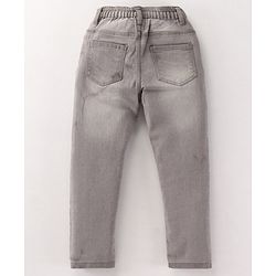 Babyhug Full Length Solid Color Denim Jeans With Stretch - Dark Blue