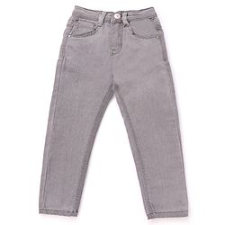 Babyhug Full Length Solid Color Denim Jeans With Stretch - Dark Blue