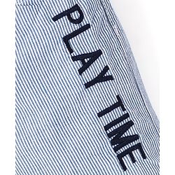 Babyhug 100% Cotton Above Knee Length Striped Bermuda - Blue