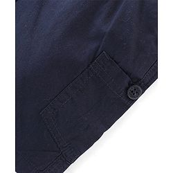Babyhug Cotton Woven Solid Color Shorts - Navy Blue