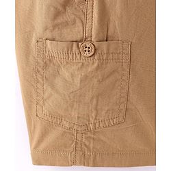 Babyhug 100% Cotton Woven Solid Color Shorts - Khaki