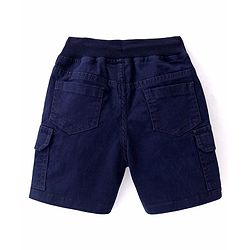 Babyhug  Cotton Spandex  Woven Solid Colour Shorts - Navy Blue