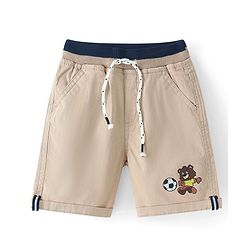 Babyhug Cotton Spandex Bear Printed Shorts -  Beige