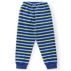 Babyhug Single Jersey Cotton Knit Half Sleeves Dino Print Night Suit - Navy Blue