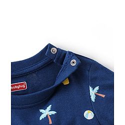 Babyhug 100% Cotton Knit Half Sleeves T-Shirts With Stripe & Beach Theme Graphics Pack of 3 - Multicolor