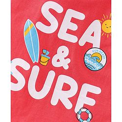 Babyhug 100% Cotton Knit Half Sleeves T-Shirts With Stripe & Beach Theme Graphics Pack of 3 - Multicolor