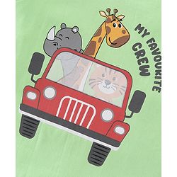 Babyhug 100% Cotton Knit Sleeveless T-Shirts with Text & Animal Graphics Pack of 3 - Multicolor