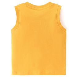 Babyhug 100% Cotton Knit Sleeveless T-Shirts with Text & Animal Graphics Pack of 3 - Multicolor