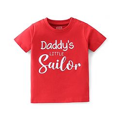 Babyhug Cotton Knit Half Sleeves T-Shirts Shark Graphic Print Pack of 3 - Red & Blue