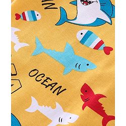 Babyhug Cotton Knit Half Sleeves T-Shirts Shark Graphic Print Pack of 3 - Red & Blue