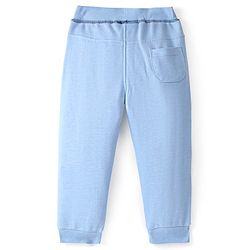 Babyhug Cotton Looper Knit Full Length Lounge Pant Text Print - Blue