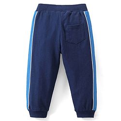 Babyhug Cotton Looper Knit Full Length Lounge Pant Text Print - Navy Blue