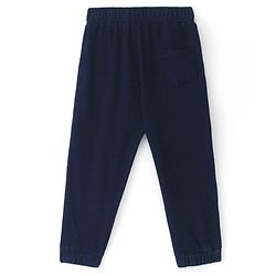 Babyhug Cotton Knit Full Length Solid Lounge Pant - Navy Blue