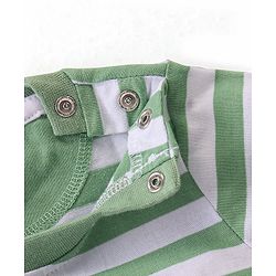 Babyhug 100% Cotton Knit Single Jersey Half Sleeves T-Shirt & Shorts With Text & Lion Embroidery - Green & Beige