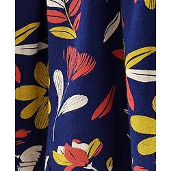 Babyhug Cotton Jersey Knit Half Sleeves Frock Floral Print Pack Of 2 - Yellow & Blue