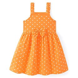 Babyhug Cotton Jersey Knit Half Sleeves Frock Floral Print Pack Of 2 - Yellow & Blue