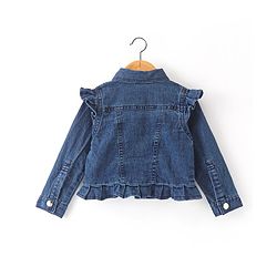 Babyhug Woven Sleeveless Frock with Denim Jacket Heart Print - Multicolour