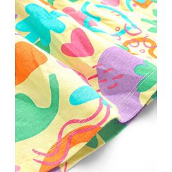 Babyhug Woven Sleeveless Frock with Denim Jacket Heart Print - Multicolour