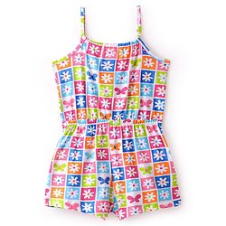 Babyhug Cotton Knit Sleeveless Floral Printed Jumpsuit - Multicolour