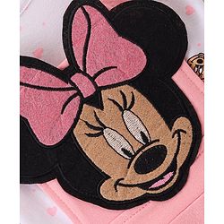 Babyhug 100% Cotton Knit Dungaree Style Frock With Inner Sleeves Inner T-Shirt Mickey Mouse Print & Embroidery -Pink & White