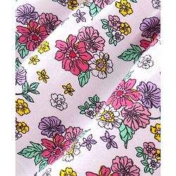 Babyhug 100% Cotton Knit Strap Shoulder Frock & Half Sleeves Shrug with Floral Print - Multicolor